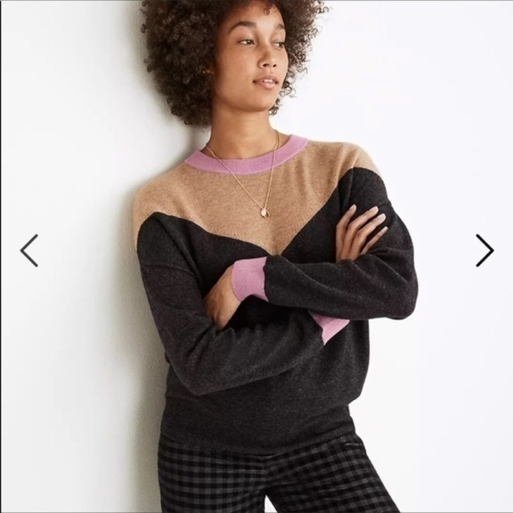 Madewell Color Block Wool Blend Sweater